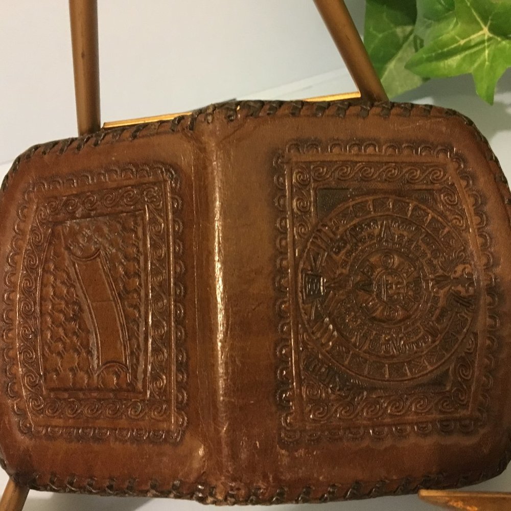 GENUINE Leather Hand Tooled Front Pocket Wallet